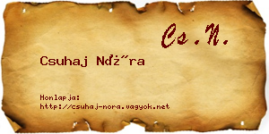 Csuhaj Nóra névjegykártya